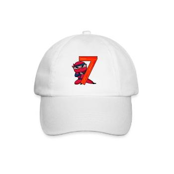7th Birthday Motif Ninja - 7 years old - Baseball Cap - white/white - Front