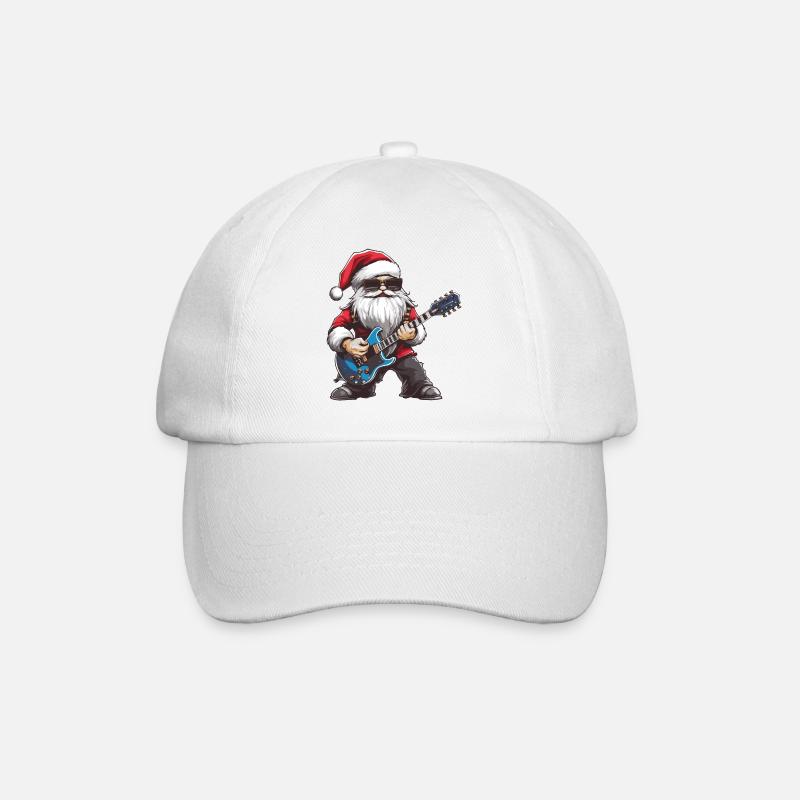 Weihnachtsmann Gitarre - Baseballkappe - Weiß/Weiß