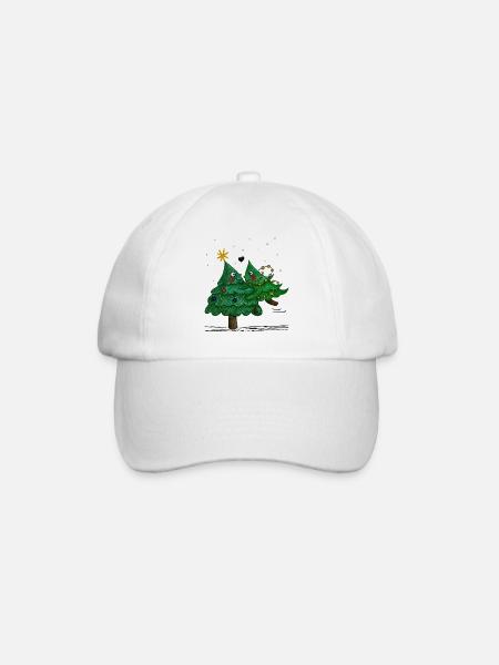 Niedliche Weihnachtsbäume - Baseballkappe - Weiß/Weiß