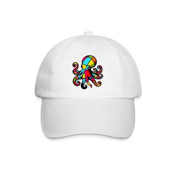Krake - Baseballkappe - Weiß/Weiß - Vorne