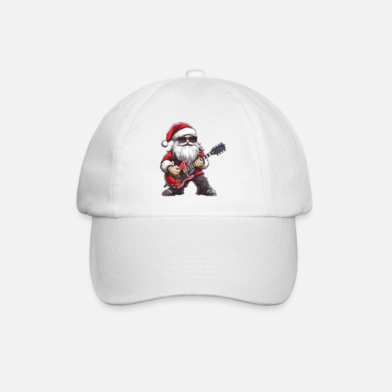 Weihnachtsmann Gitarre - Baseballkappe - Weiß/Weiß
