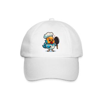 Chef Cluck: A Whimsical Cartoon Chicken - Baseball Cap - white/white - Front