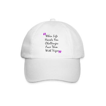 Quand la vie vous met au défi, affrontez-les avec vigueur - Casquette classique - blanc/blanc - Devant