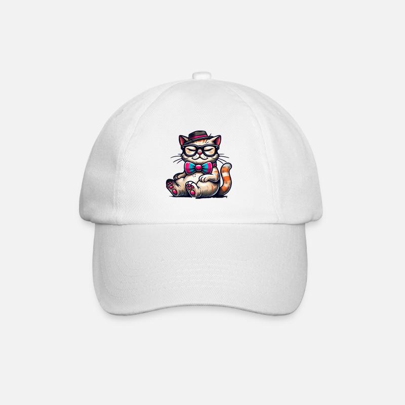 chat élégant - Casquette classique - blanc/blanc