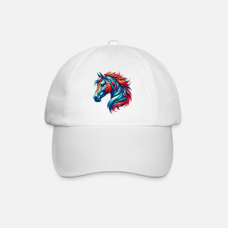 Pferd - Baseballkappe - Weiß/Weiß