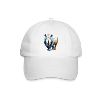 Rhinocéros art vectoriel avec illustration vibrante - Casquette classique - blanc/blanc - Devant