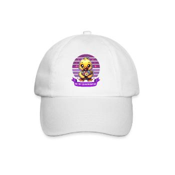 Charming Cartoon Duck Holding Flowers Valentines - Baseball Cap - white/white - Front