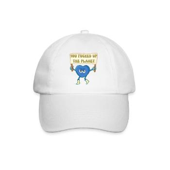 Climat activiste mascotte retro - Casquette classique - blanc/blanc - Devant