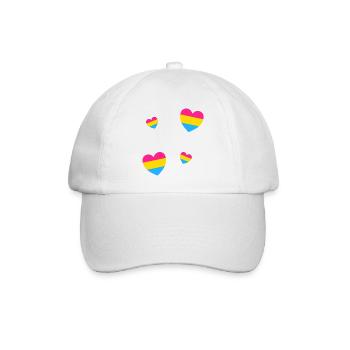 Pansexual Flag Hearts - Baseball Cap - white/white - Front