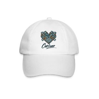 Car Lover Heart - Baseballkappe - Weiß/Weiß - Vorne