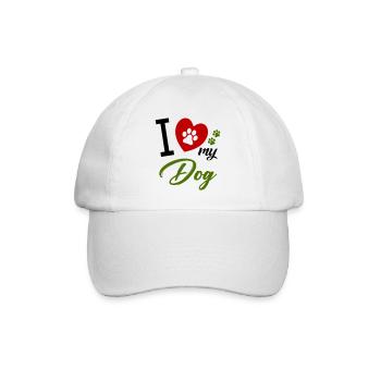 i love my dog 1 - Baseballkappe - Weiß/Weiß - Vorne