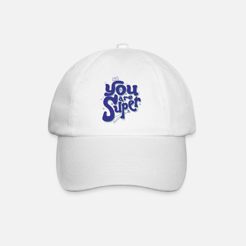 Vous êtes super – Lettrage ludique - Casquette classique - blanc/blanc