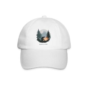 Bushcraft is My Therapy – Natur & Überleben - Baseballkappe - Weiß/Weiß - Vorne