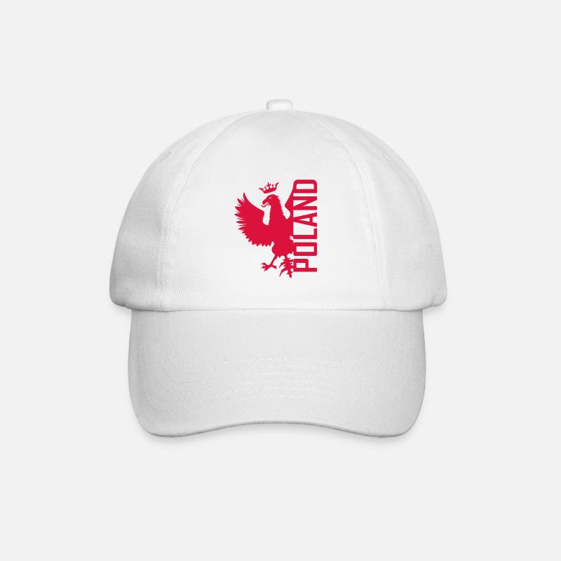 Polska Eagle - Polen - Adler - Poland - Baseballkappe - Weiß/Weiß