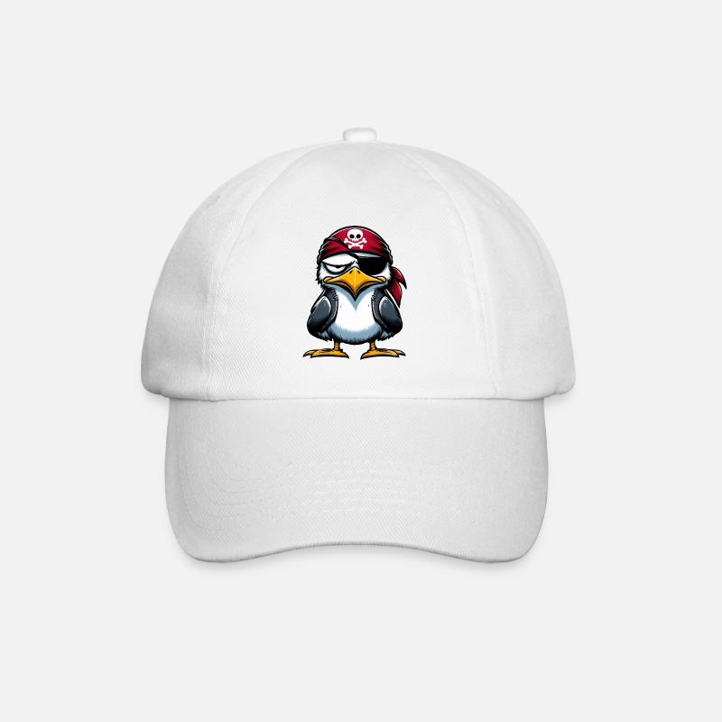 Möwe Piratenaugen Augenbinde - Baseballkappe - Weiß/Weiß