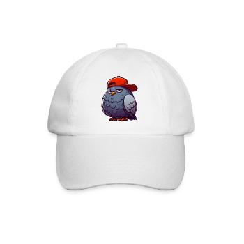 Taube Hiphop Rote Mütze - Baseballkappe - Weiß/Weiß - Vorne