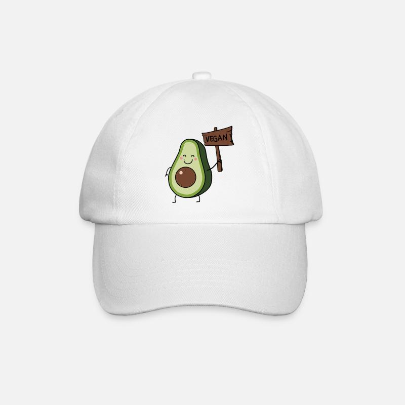 Vegane Avocado - Baseballkappe - Weiß/Weiß
