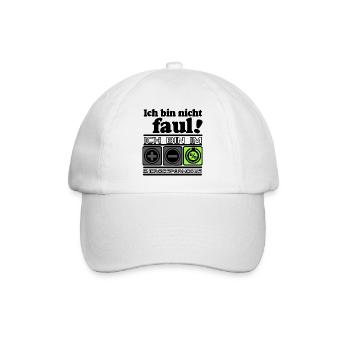 Fun Party Spruch Statement Shirt ,Energiesparmodus - Baseballkappe - Weiß/Weiß - Vorne