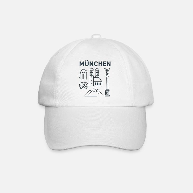 München - Baseballkappe - Weiß/Weiß