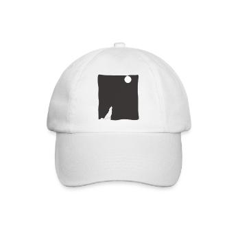 Wolf Howl Line Art - Baseball Cap - white/white - Front
