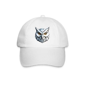 Owl Mask - Low Poly Design - Baseballkappe - Weiß/Weiß - Vorne