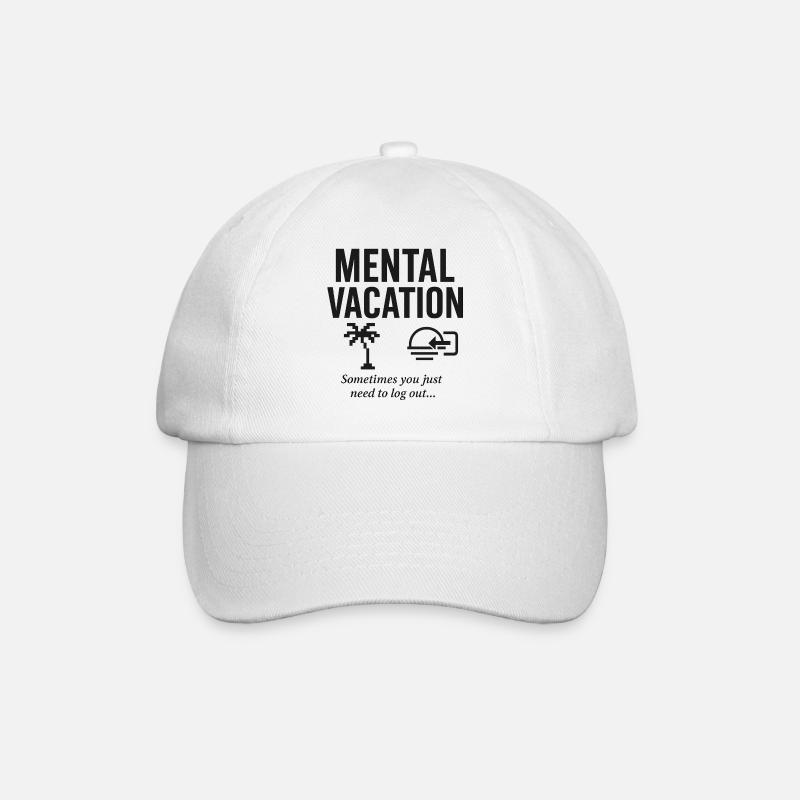 Mentale Erholung Urlaubsdesign - Baseballkappe - Weiß/Weiß