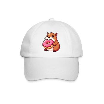 Cute Capybara Hamster Guinea Pig Cartoon - Baseball Cap - white/white - Front