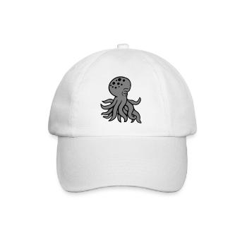 Oktopus schläft traurig Augen geschlossen müde süß - Baseballkappe - Weiß/Weiß - Vorne