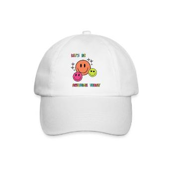 Lets be AWESOME today - Geschenkidee - Geschenk - Baseballkappe - Weiß/Weiß - Vorne