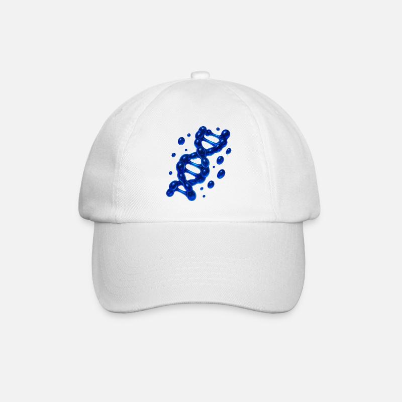 3D DNS Helix Molekül Blau - Baseballkappe - Weiß/Weiß