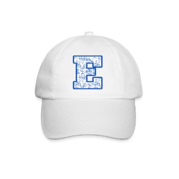 Lettre e chinoiserie bleu - Casquette classique - blanc/blanc - Devant