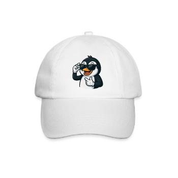 Cool penguin with sunglasses cartoon arctic - Baseball Cap - white/white - Front