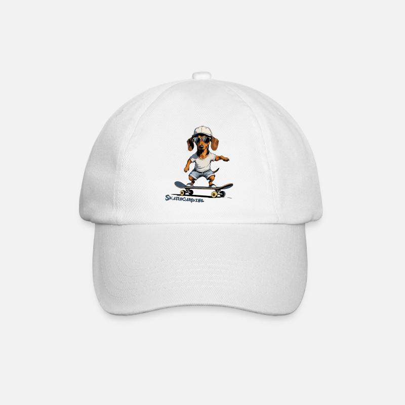 Skateboarden, Skateboarden - Baseballkappe - Weiß/Weiß