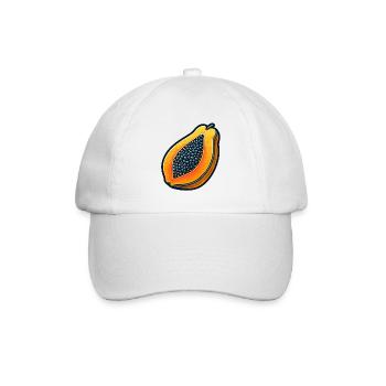 Halb Papaya Pop Art - Baseballkappe - Weiß/Weiß - Vorne