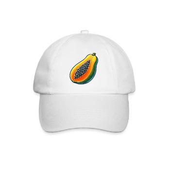 Lebendiges und farbenfrohes Papaya-Design - Baseballkappe - Weiß/Weiß - Vorne