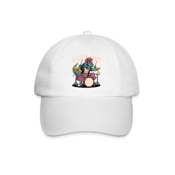 Batteur de dinosaure T-Rex punk rock - Percussions - Casquette classique - blanc/blanc - Devant