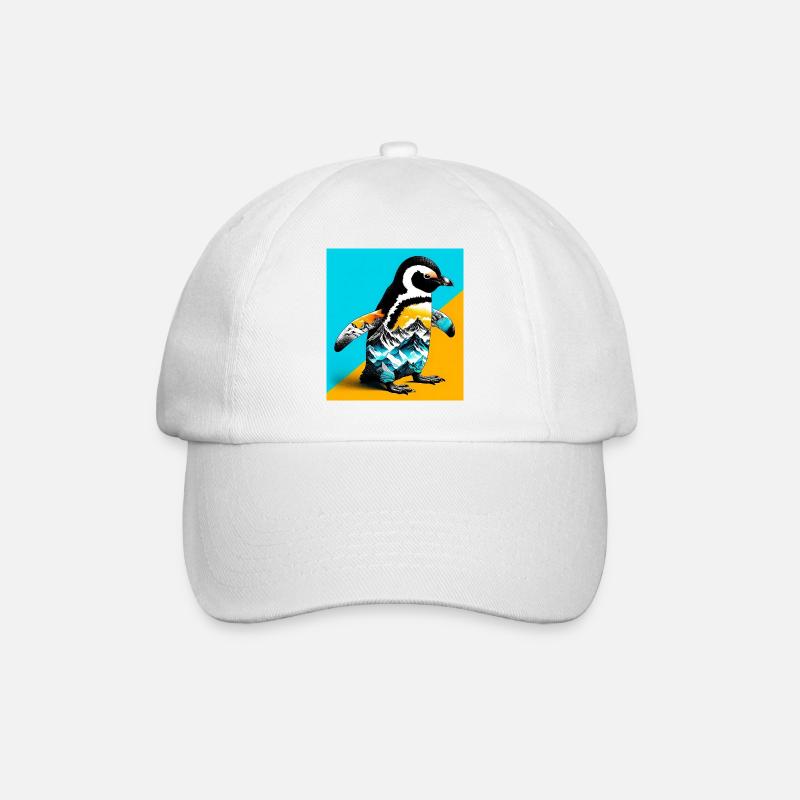 Pinguin - Baseballkappe - Weiß/Weiß