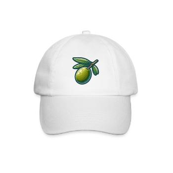 Olive branch pattern for natural clothing - Baseball Cap - white/white - Front