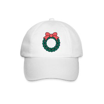 Wreath for Christmas - Baseball Cap - white/white - Front