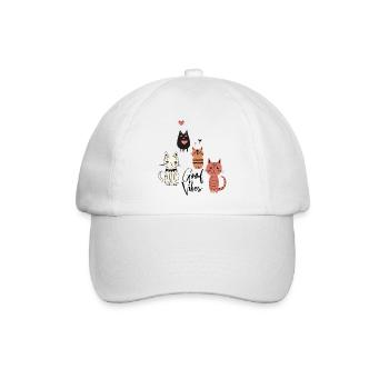 Playful Cats - Baseball Cap - white/white - Front