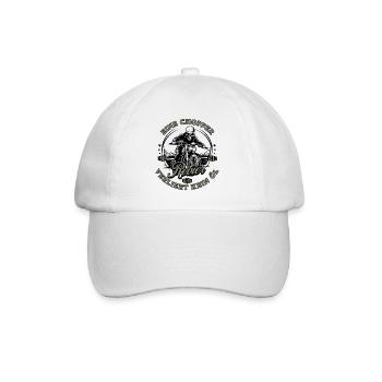 Motorcycle Biker Chopper Skeleton - Baseball Cap - white/white - Front