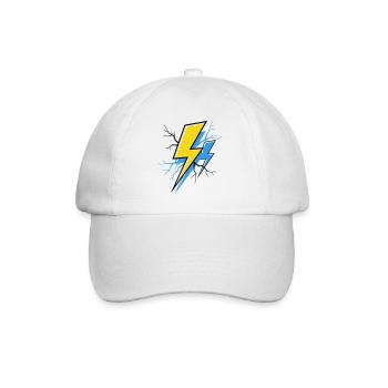 Blau Gelber Strahl - Baseballkappe - Weiß/Weiß - Vorne