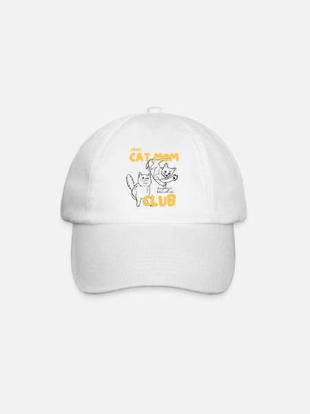 Crazy Cat Mom Club - Baseball Cap - white/white