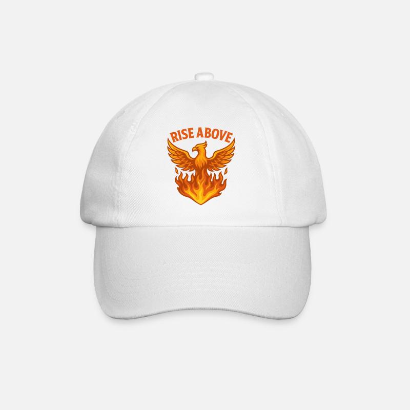 Phoenix Rise Above Feuer Motiv - Baseballkappe - Weiß/Weiß