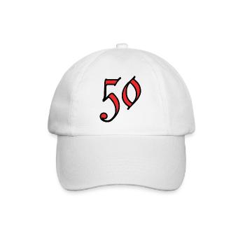 50. 50 JAHRE. 50-JÄHRIGES JUBILÄUM. 50-JÄHRIGES JUBILÄUM. - Baseballkappe - Weiß/Weiß - Vorne