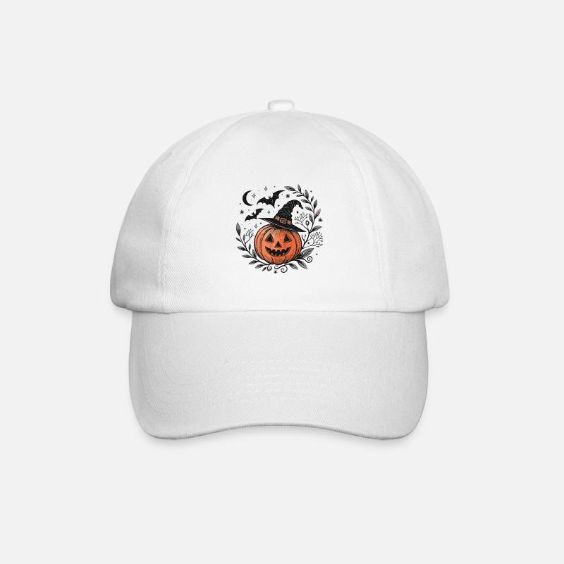 Nachthexe Kürbis - Baseballkappe - Weiß/Weiß