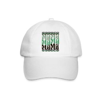 MAMA Waves Pattern Green Brown - Baseball Cap - white/white - Front