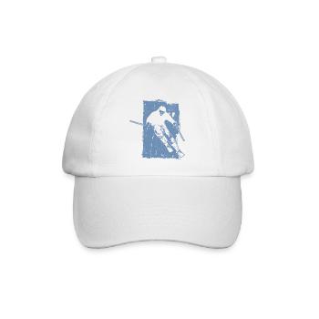 Skier Winter Sport Grunge Design - Baseball Cap - white/white - Front