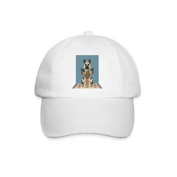 Corbeille de fleurs chien : Berger allemand - Casquette classique - blanc/blanc - Devant