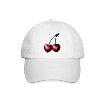 Cerises rouges en forme de cœur - Casquette classique - blanc/blanc - Devant